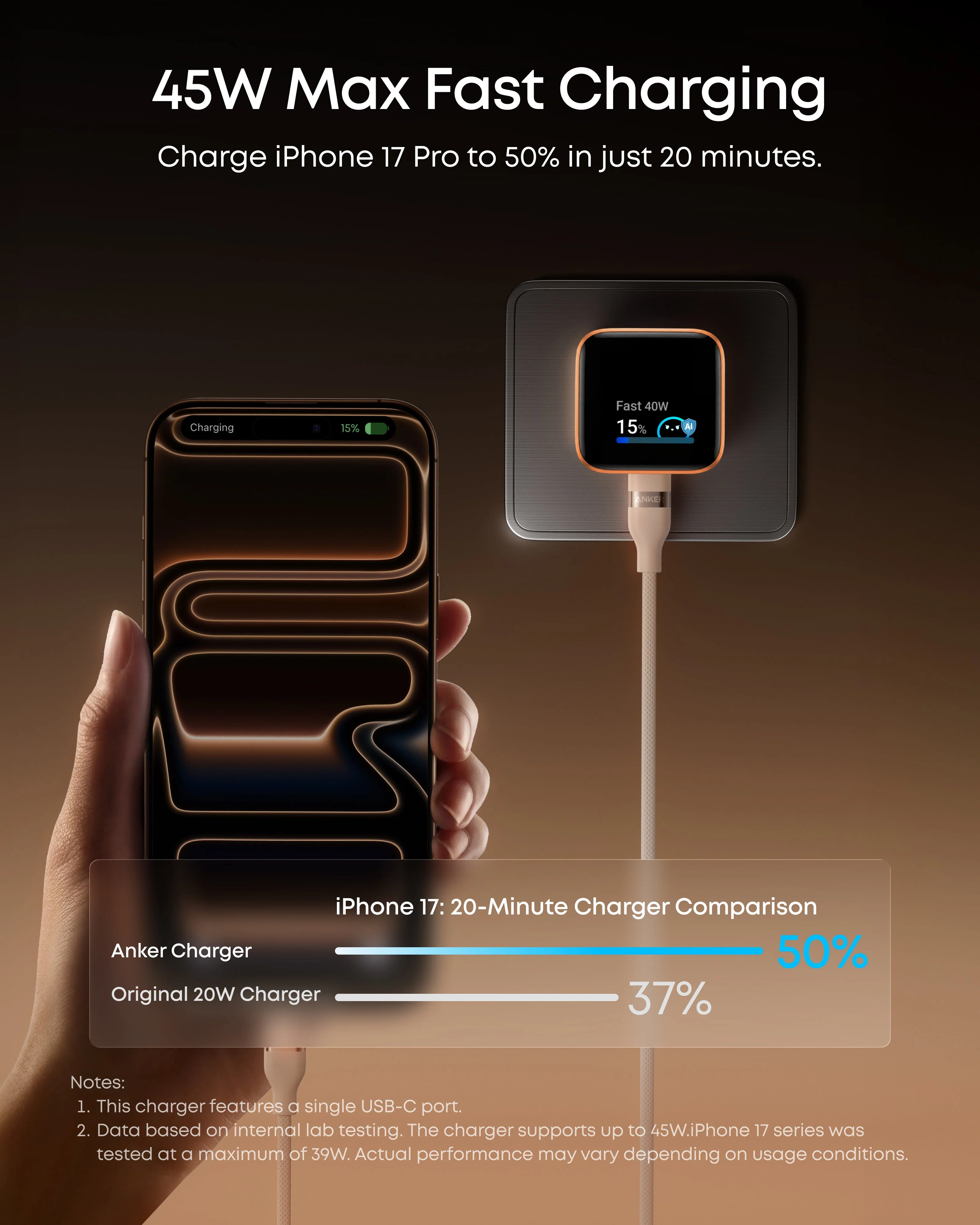 Anker Nano Charger (45W, Smart Display, 180° Foldable) - Image 105
