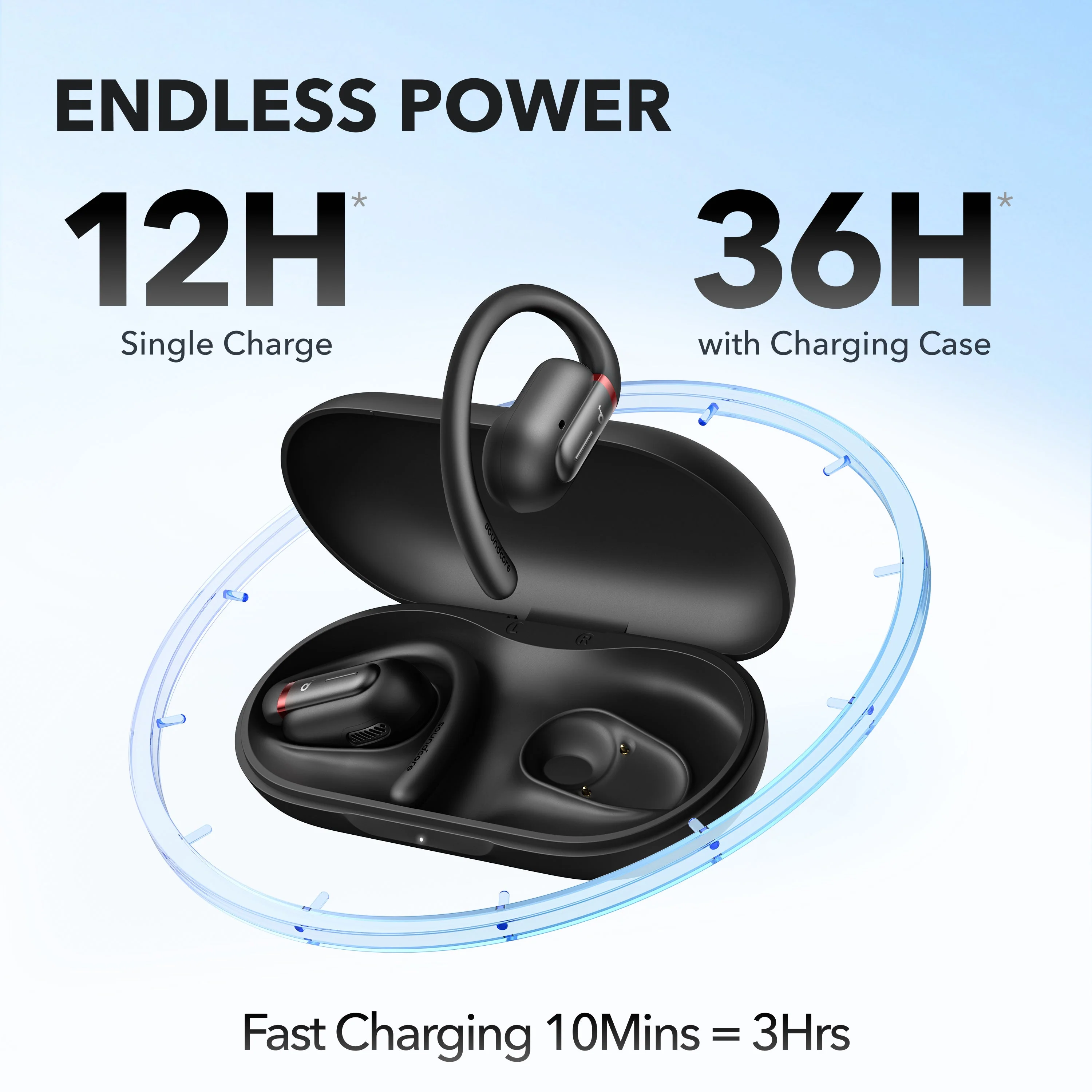 Soundcore by Anker V30i Open-Ear Headphones, Ultra-Comfort, Lightweight Design, Snug Fit, Ergonomic Ear Hooks, Robust Bass, 36H Playtime, Bluetooth 5.3, App Control, Clear Calls, Wireless Earbuds -TTS - Image 5